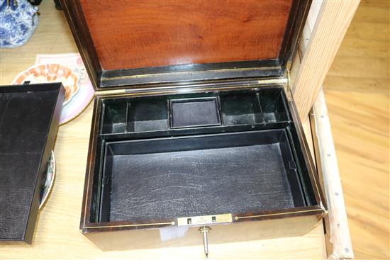 A Victorian rosewood toilet box length 34.5cm